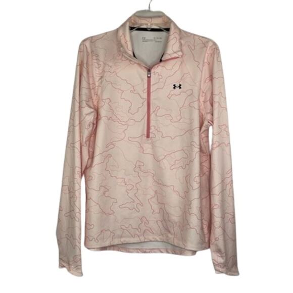 Under Armour Coldgear fitter long sleeve pink camo quarter zip top size XL - Picture 1 of 15